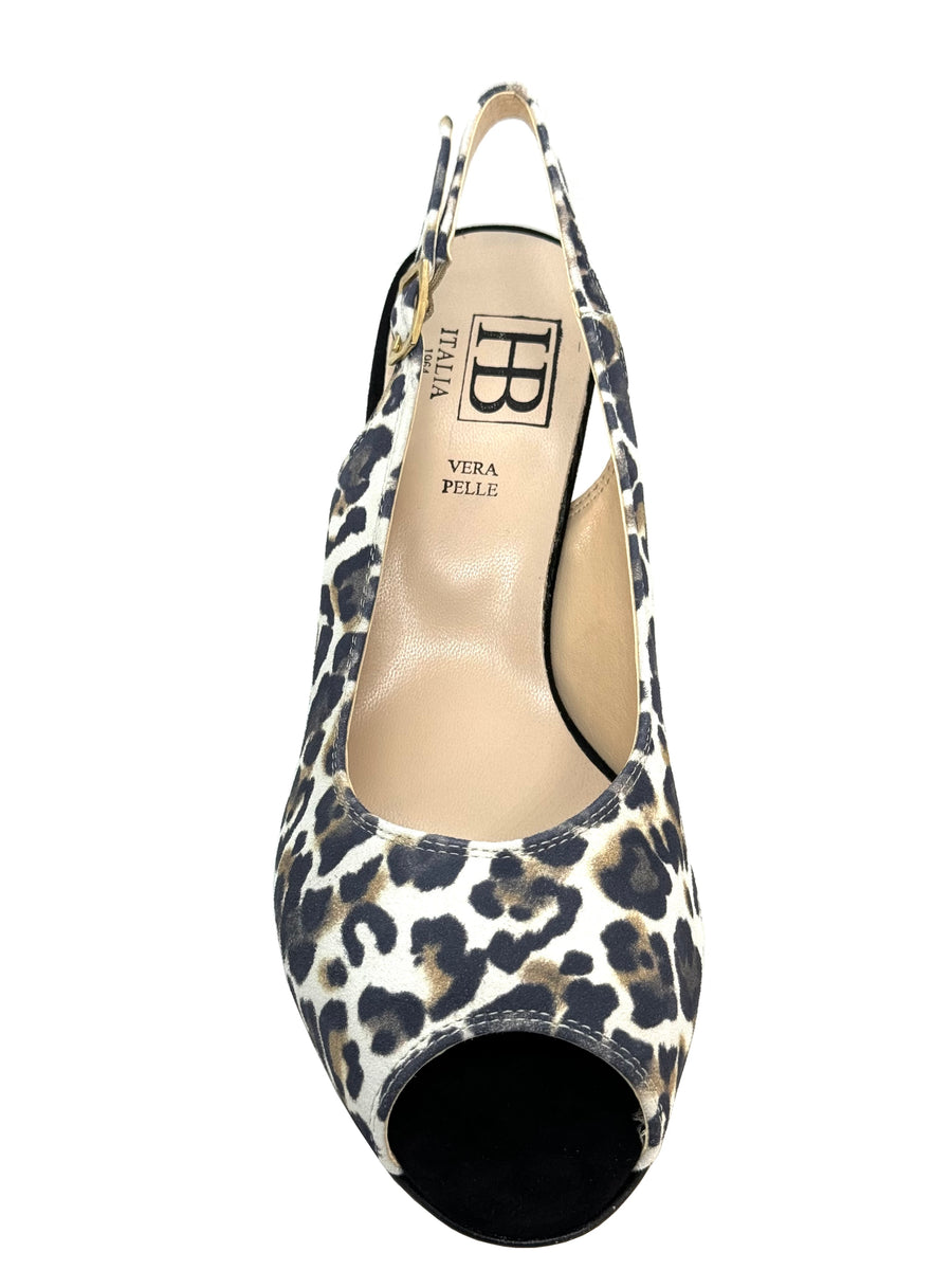 Leopard open outlet toe pumps