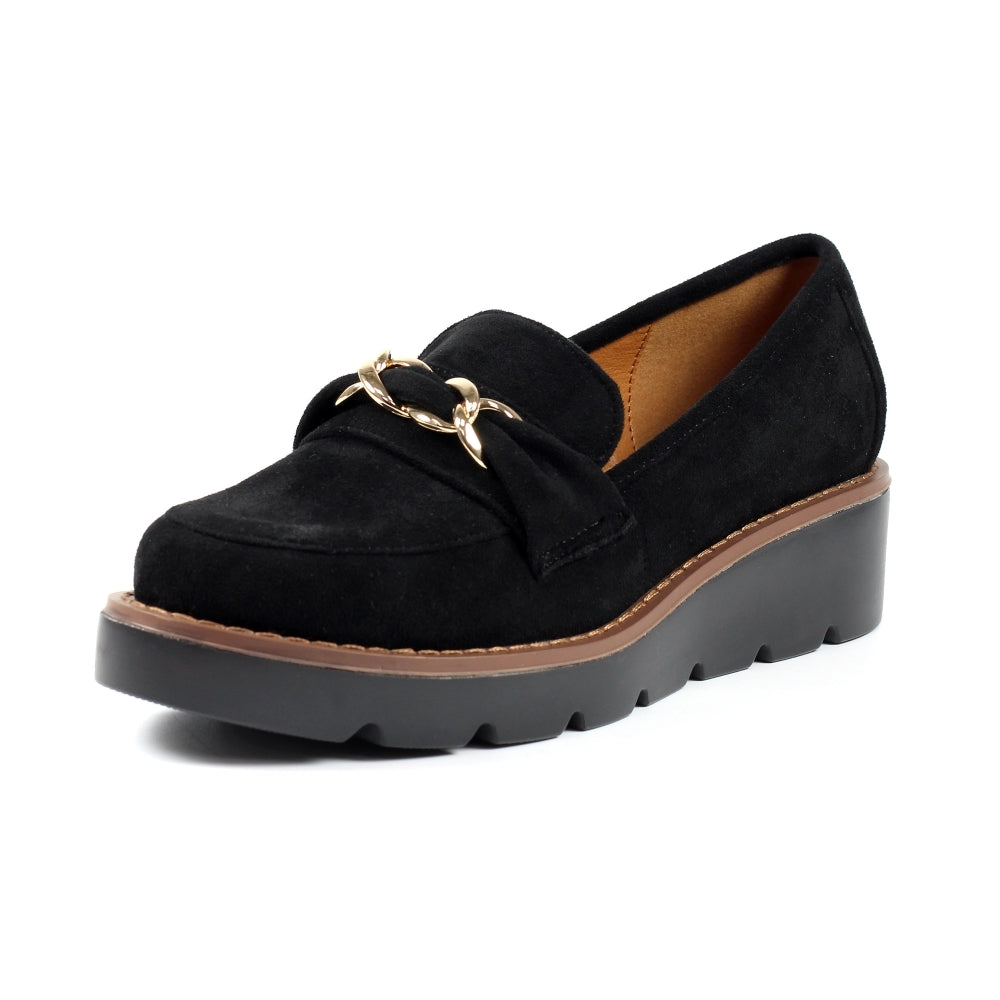 Suede on sale wedge loafers