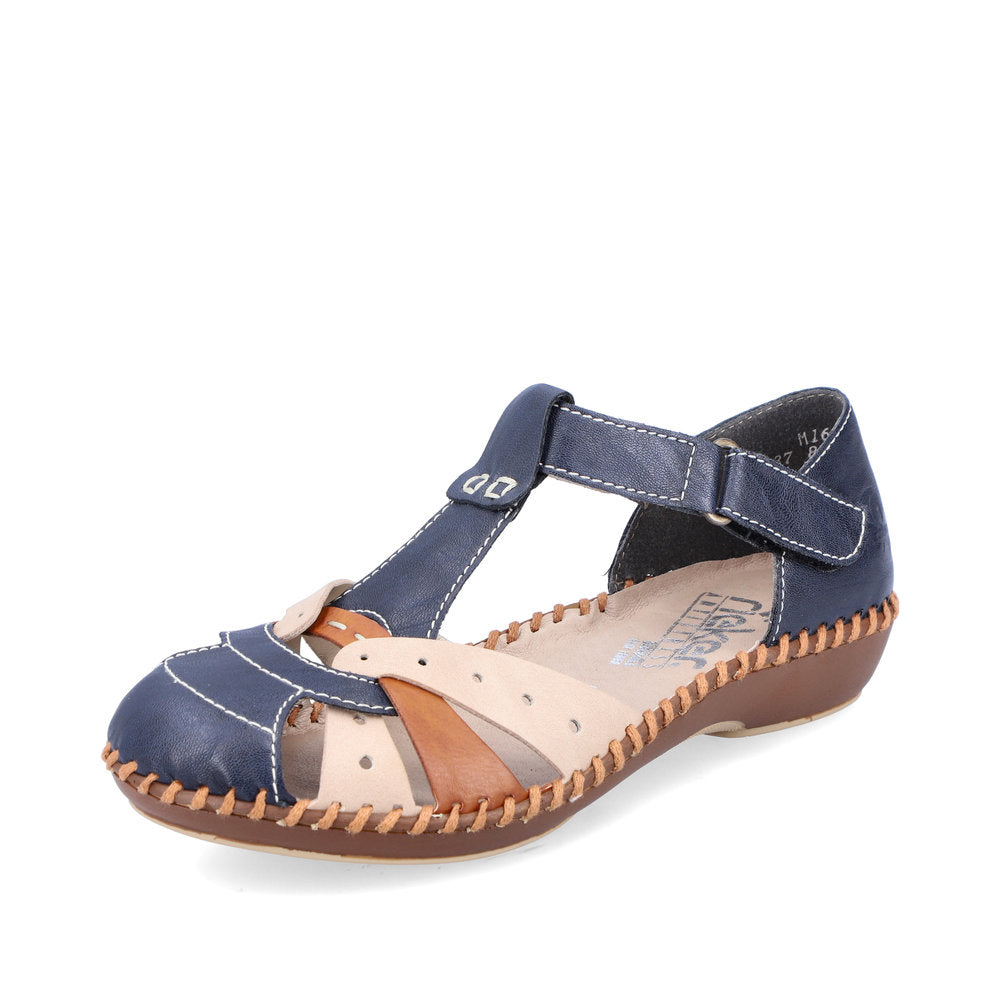 Rieker Ladies T Bar Closed Toe Sandal Hobson Shoes