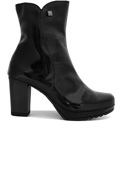 Jose Saenz Patent Mid Heel Ankle Boot