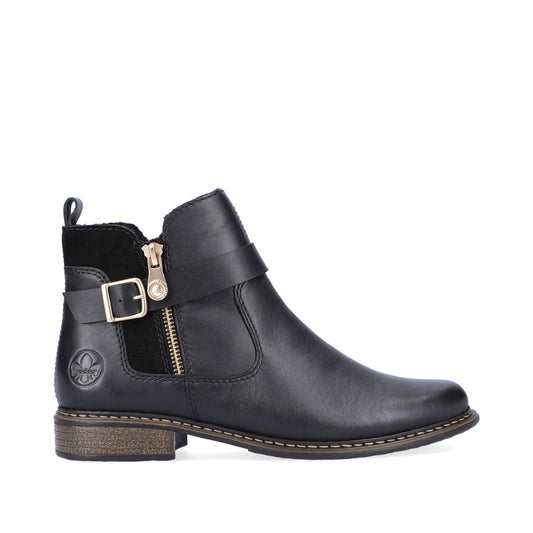 Rieker Ladies Zip Feature Flat Ankle Boot