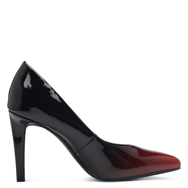 Marco Tozzi Red Ombre Patent Court Shoe