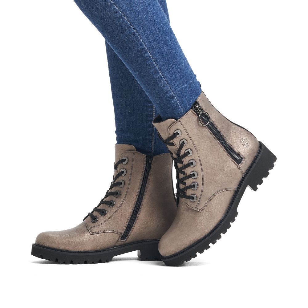 Remonte Ladies Zip side Lace Up Ankle Boot