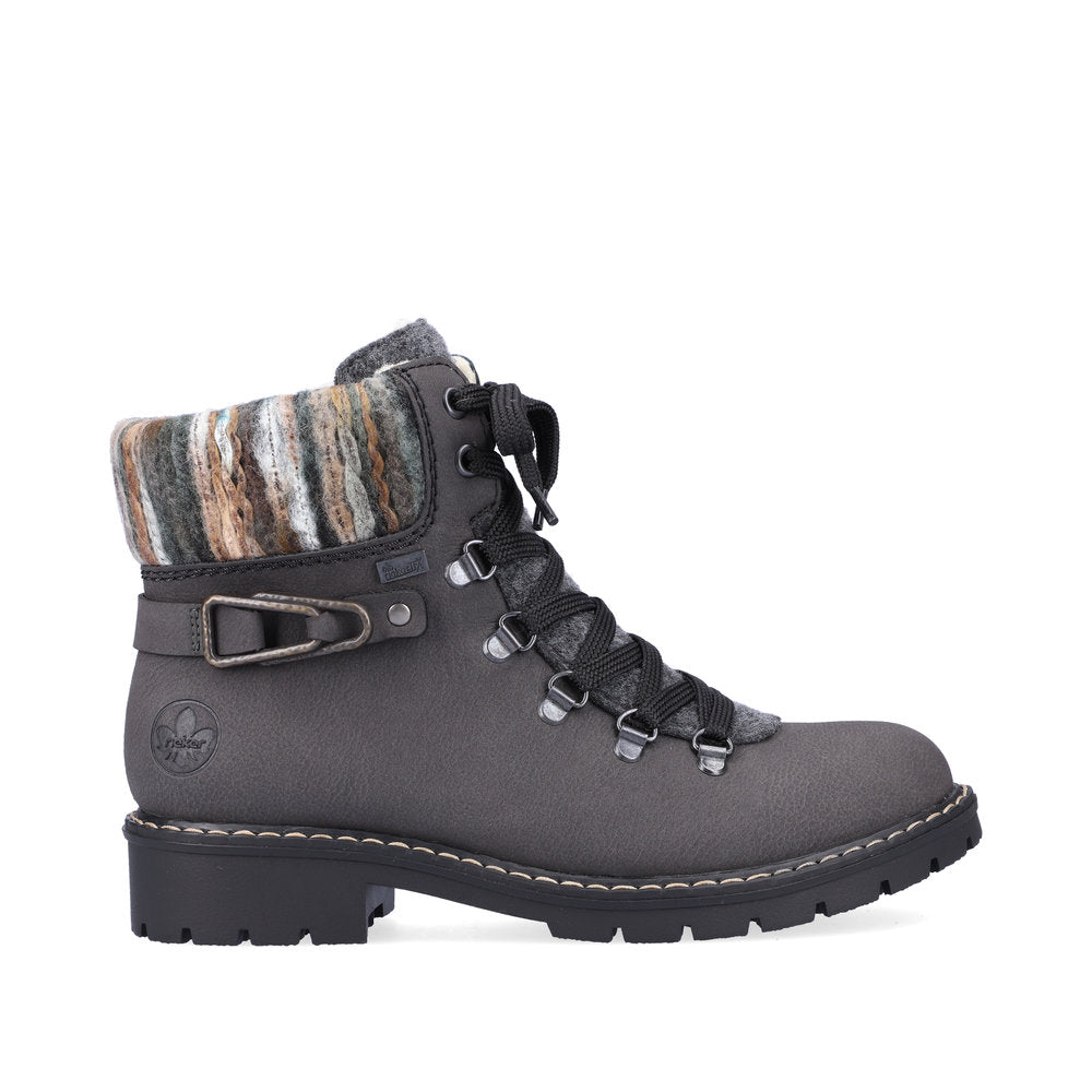 Rieker fur lined ankle boot grey