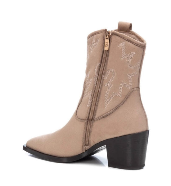 XTI Ladies Suedette Western Ankle Boot