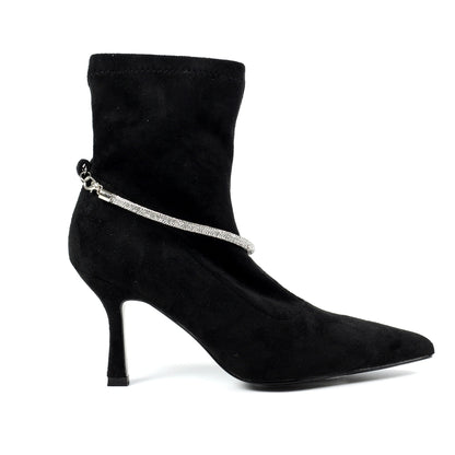 Lunar Trenza Slim Heel Diamante Trim Ankle Boot