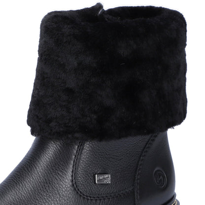 Remonte Black Lambswool Ankle Boots