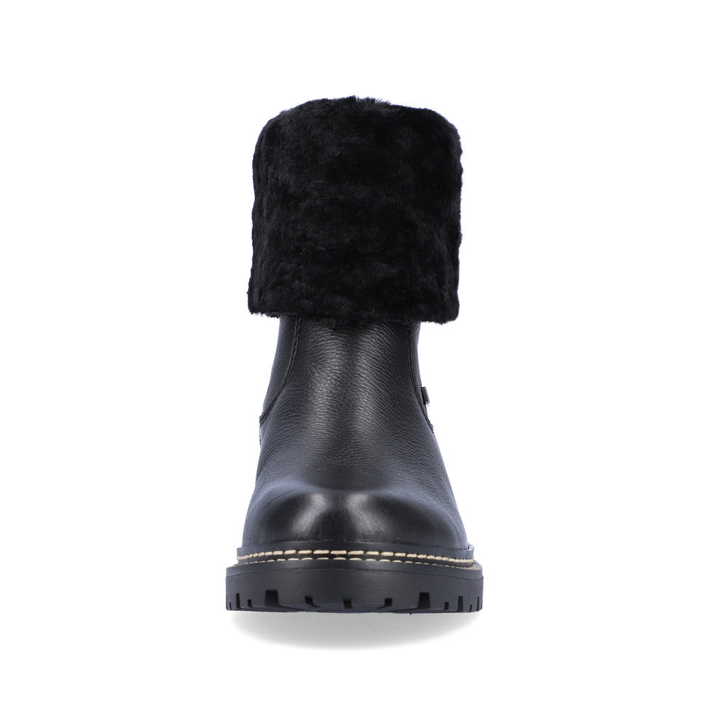 Remonte Black Lambswool Ankle Boots