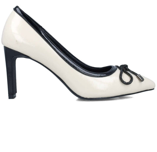 Menbur Ladies 2 Tone Bow Trim Court Shoe