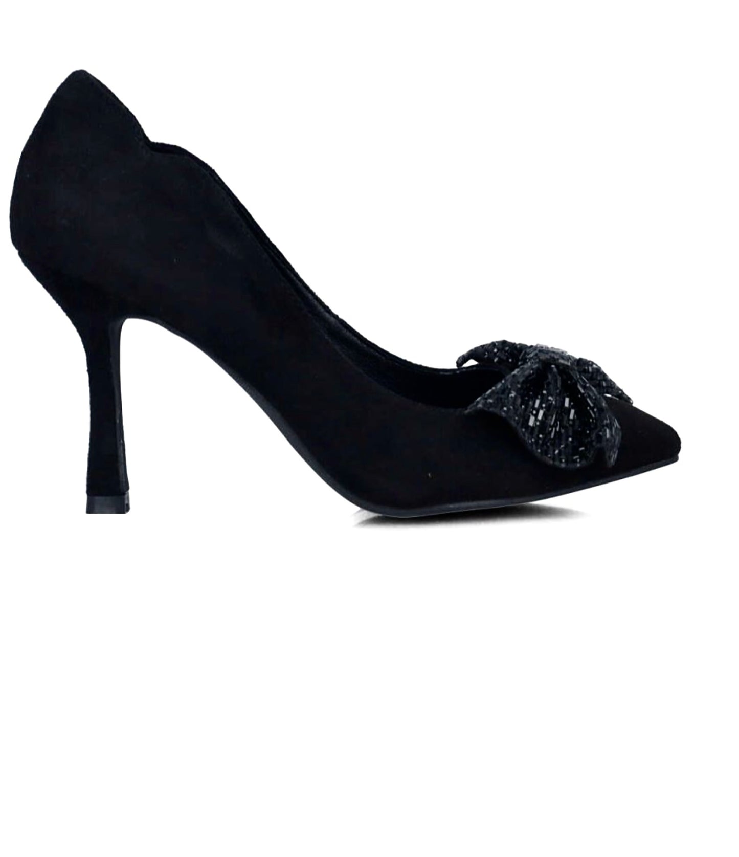 Menbur Ladies Sequin Bow Trim Court Shoe