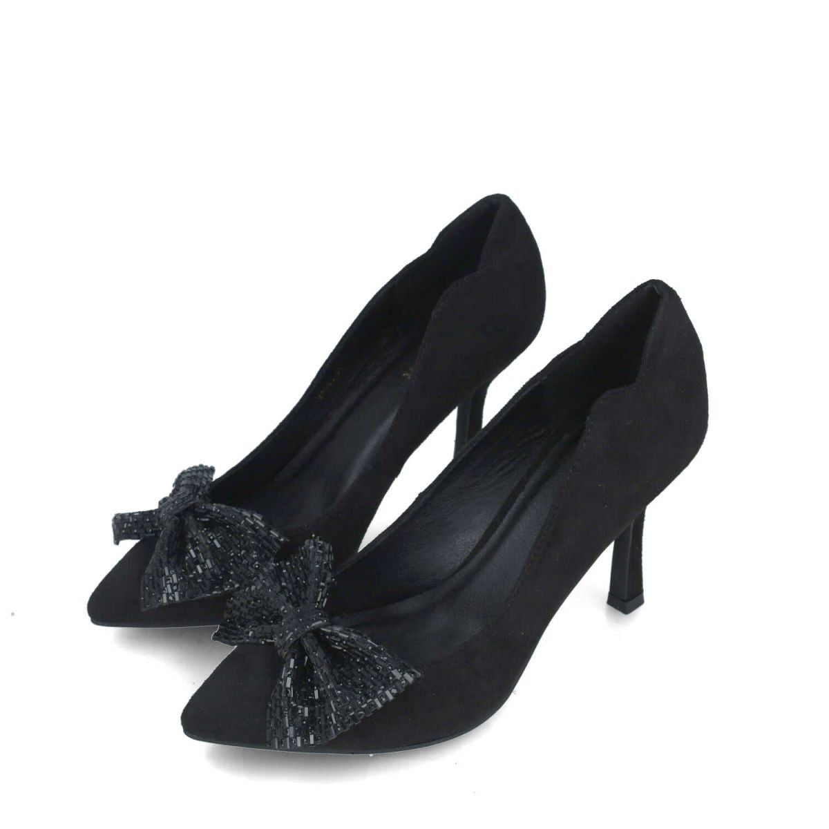 Menbur Ladies Sequin Bow Trim Court Shoe