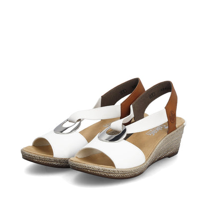 Rieker Ladies Wedge Heel Elastic Strap Sandal