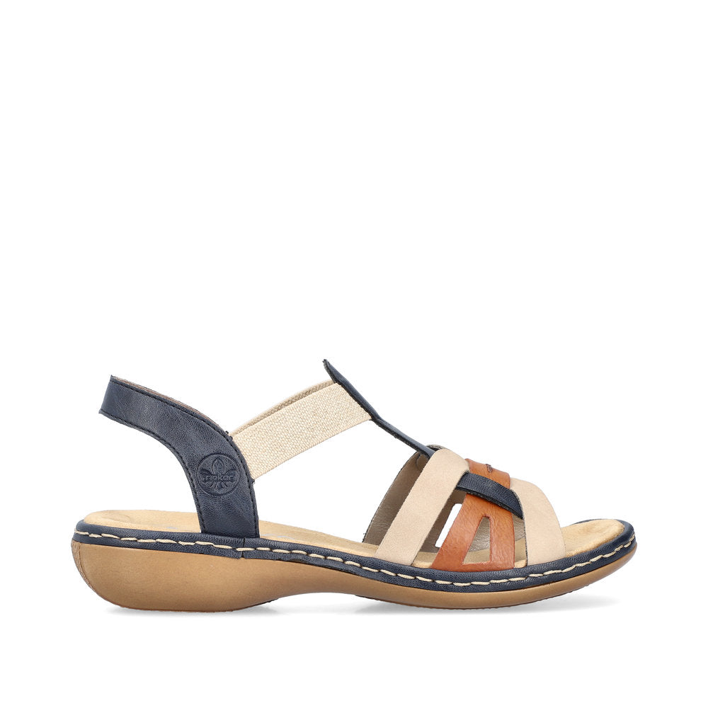 Rieker Ladies Flat Heel Multi Colour Sandal