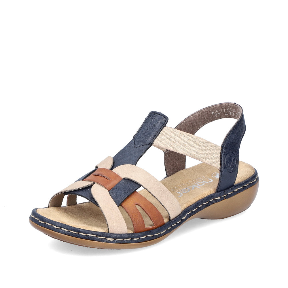 Rieker Ladies Flat Heel Multi Colour Sandal