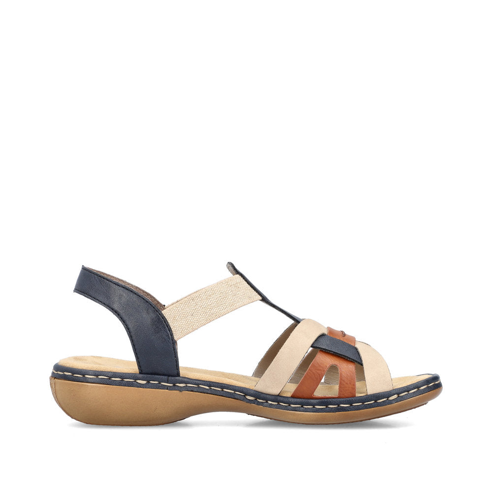 Rieker Ladies Flat Heel Multi Colour Sandal