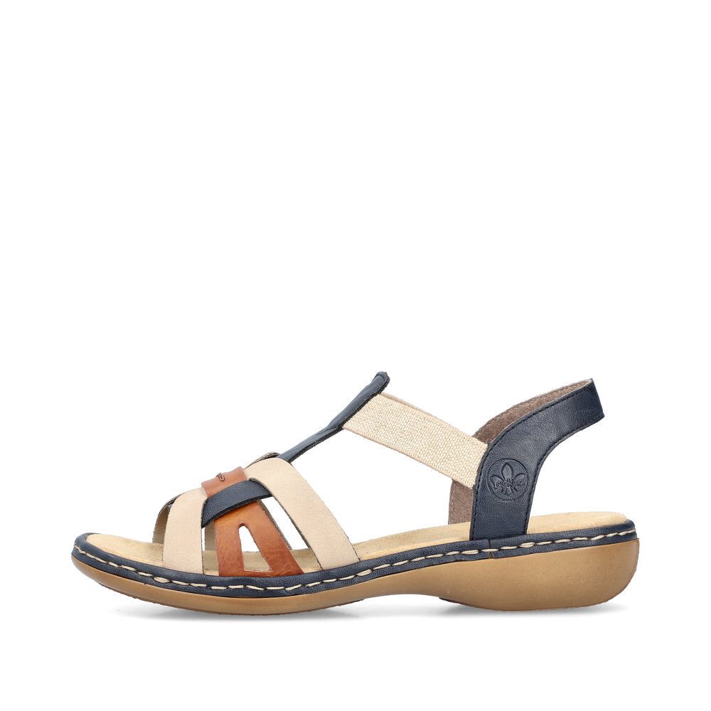 Rieker Ladies Flat Heel Multi Colour Sandal