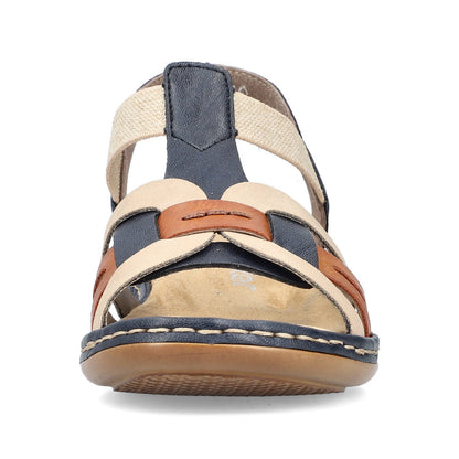 Rieker Ladies Flat Heel Multi Colour Sandal