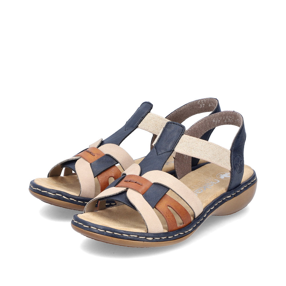 Rieker Ladies Flat Heel Multi Colour Sandal