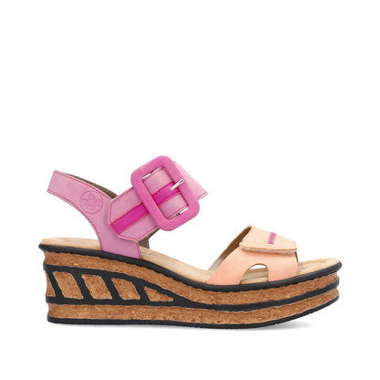 Rieker Ladies Buckle Detail Platform Sandal