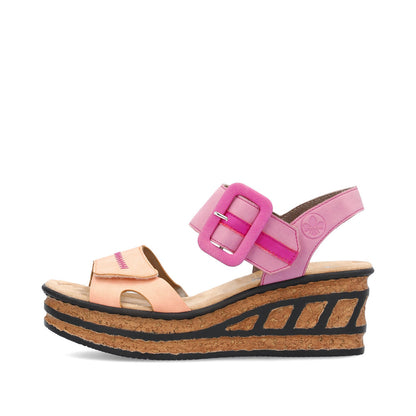 Rieker Ladies Buckle Detail Platform Sandal