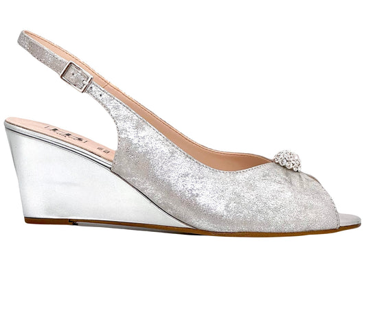 HB Ladies Wedge Diamante Trim Slingback