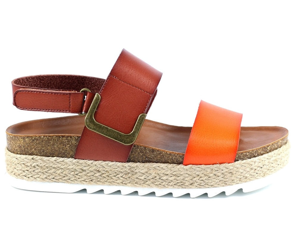 Lunar Deanna II Orange Flatform Sandal