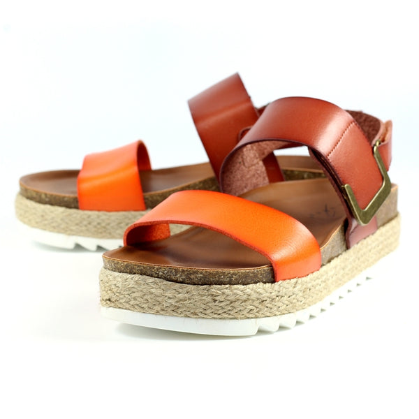 Lunar Deanna II Orange Flatform Sandal