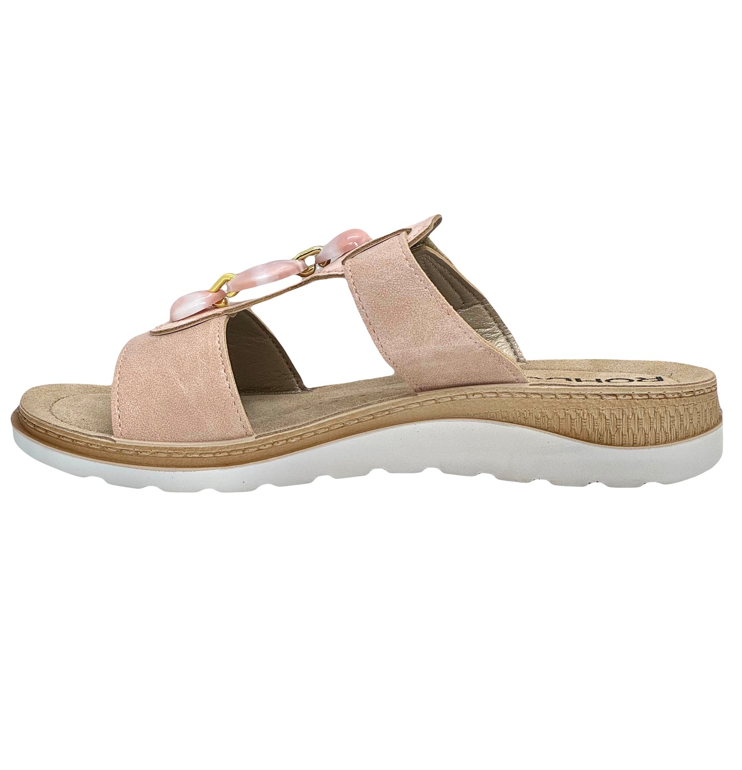 Rohde Baviera Ladies Stone Trim Footbed Sandal