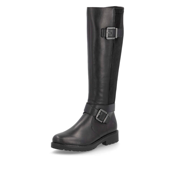 Remonte Ladies Buckle Trim Stretch Back Long Leg Boot