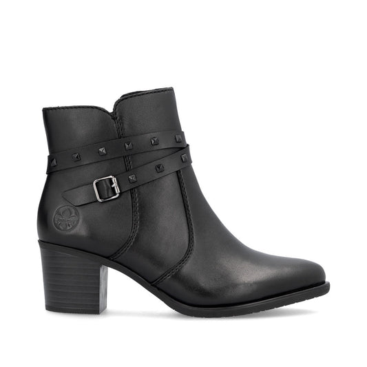 Rieker Ladies Stud Trim Mid Heel Ankle Boot