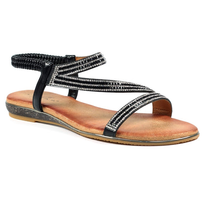 Lunar Blaise Ladies Flat Sparkle Sandal