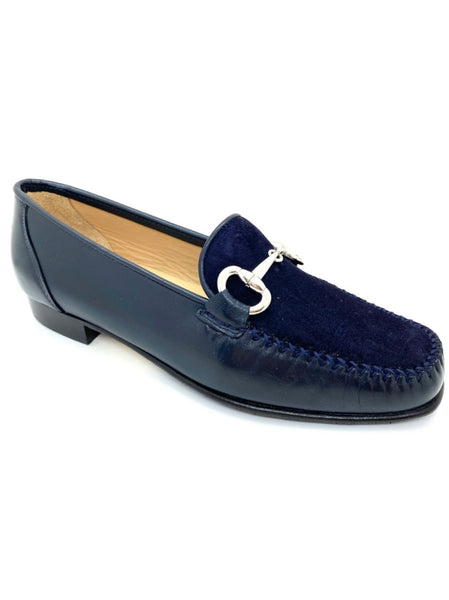 Low Heel Moccasin Loafer With Silver Trim