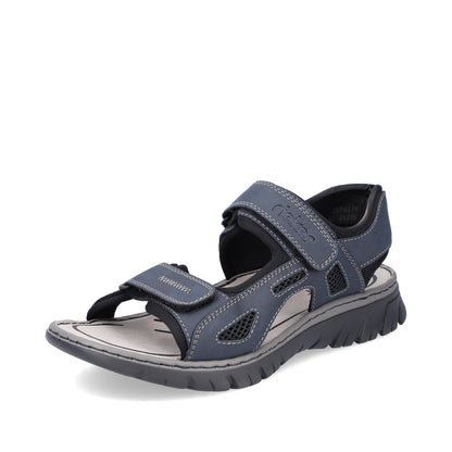 Rieker Mens Navy Velcro Walking Sandal