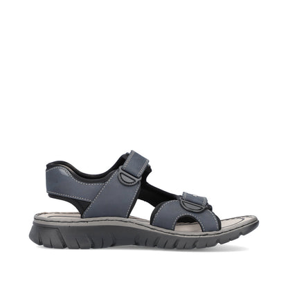 Rieker Mens Navy Velcro Walking Sandal