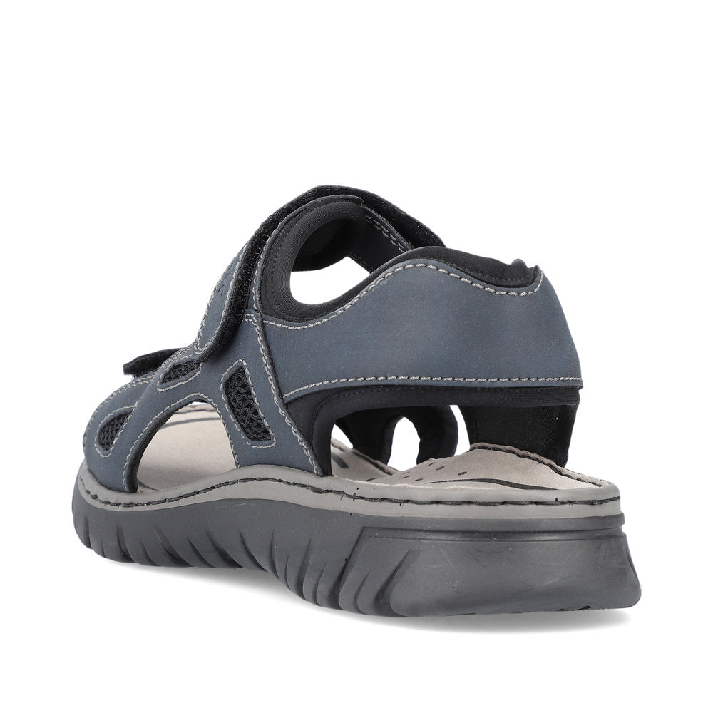 Rieker Mens Navy Velcro Walking Sandal