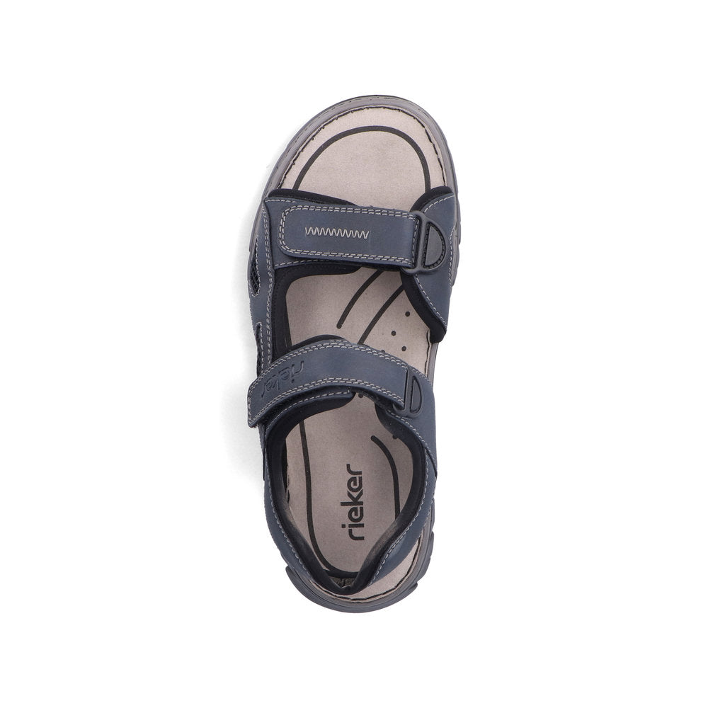 Rieker Mens Navy Velcro Walking Sandal