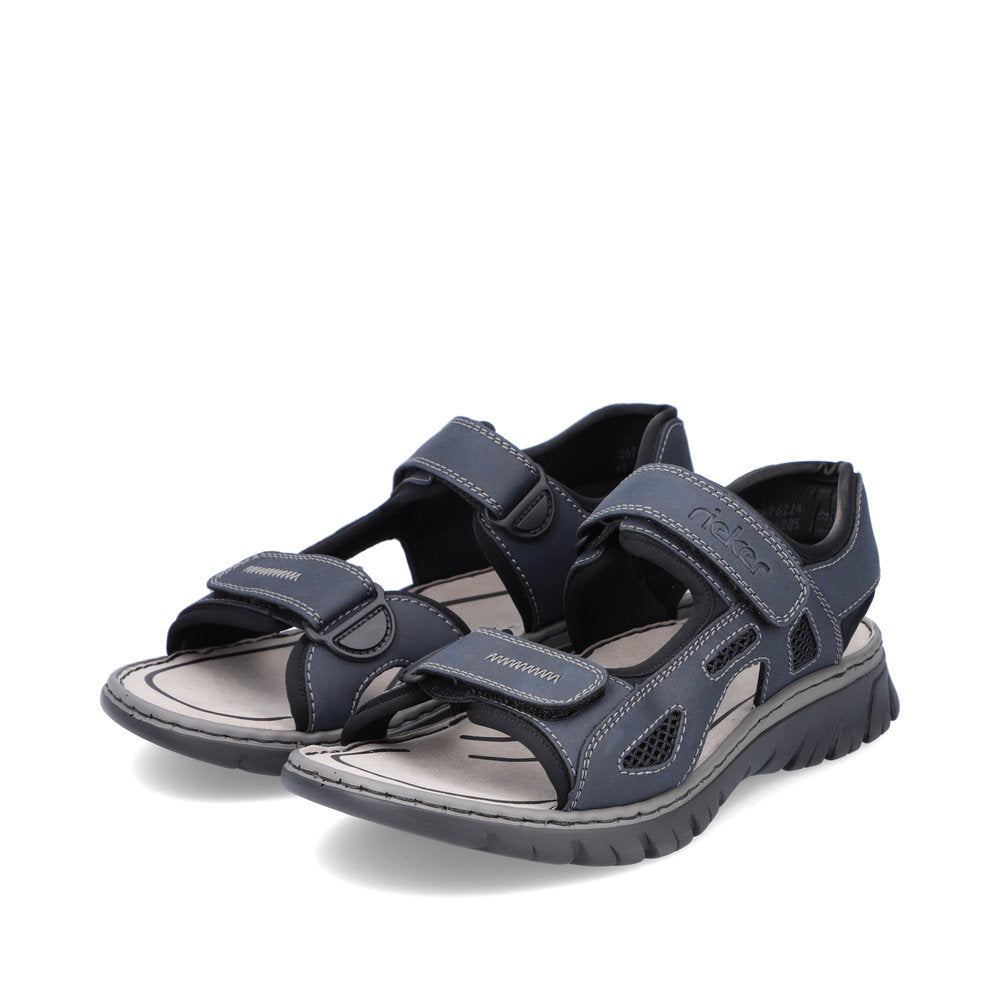 Rieker Mens Navy Velcro Walking Sandal