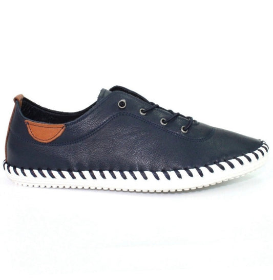 Lunar Ladies St.Ives Leather Lace Up Shoe Navy