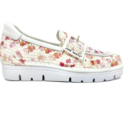 Jose Saenz White Floral Loafer