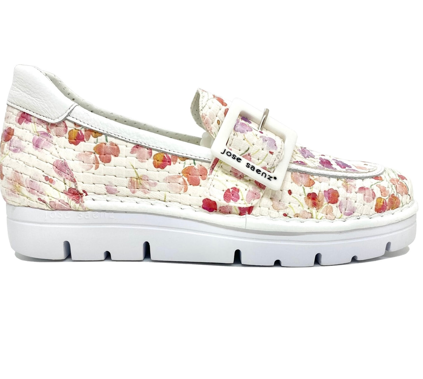 Jose Saenz White Floral Loafer