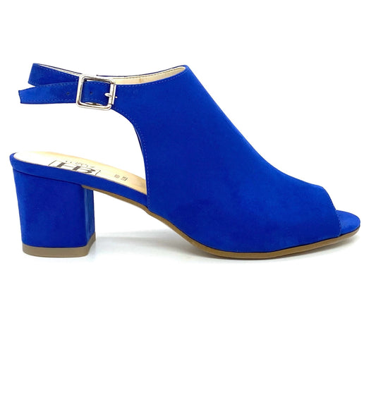 HB Ladies High Cut Block Heel Sandal Cobalt Suede