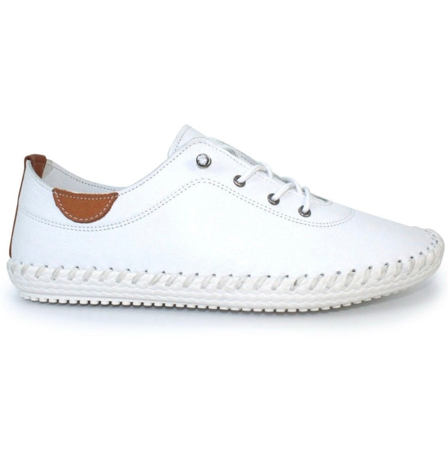 Lunar Ladies St.Ives Leather Lace Up Shoe White