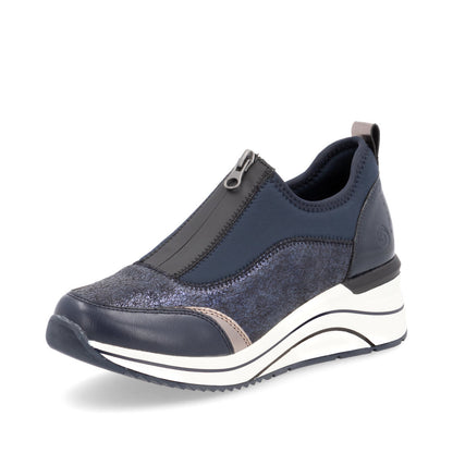 Remonte Ladies Zip Front Wedge Sneaker