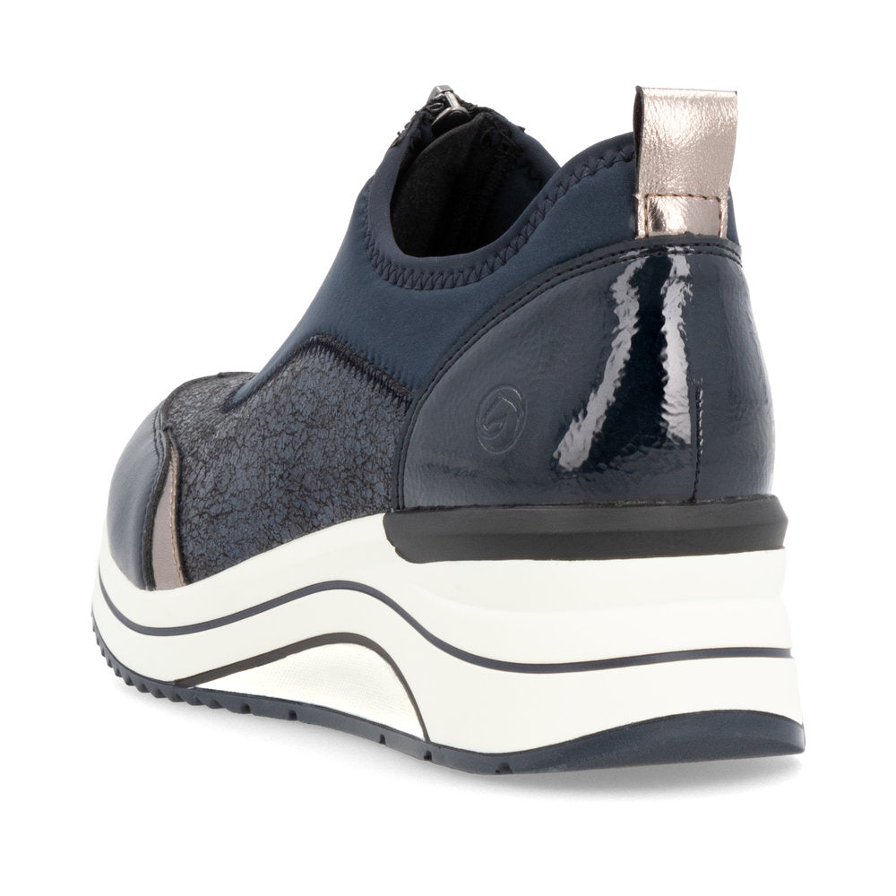 Remonte Ladies Zip Front Wedge Sneaker