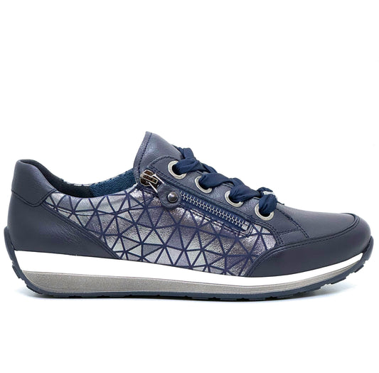 Ara Ladies Osaka lace up and zip sneaker