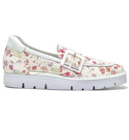 Jose Saenz White Floral Loafer