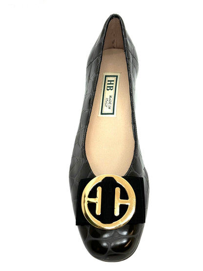 HB Shoes June Ladies Bow Trim Pump