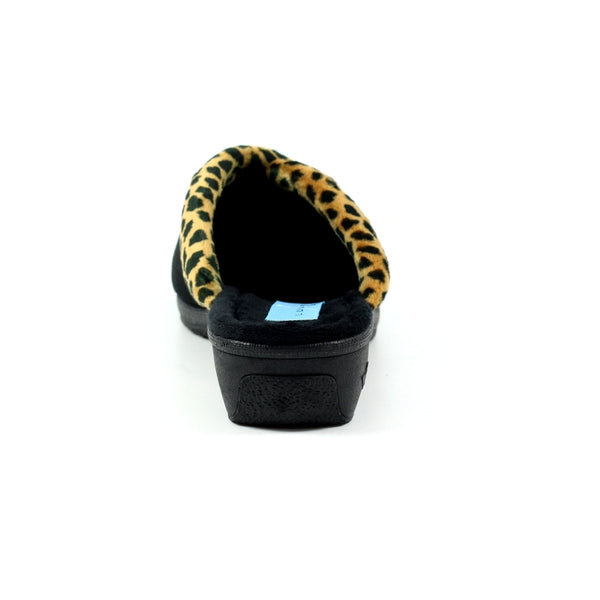 Michelle Leopard Trim Mule Ladies Slipper