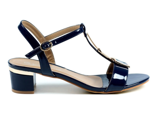 Lunar Ladies Blaze Patent Low Heel Sandal