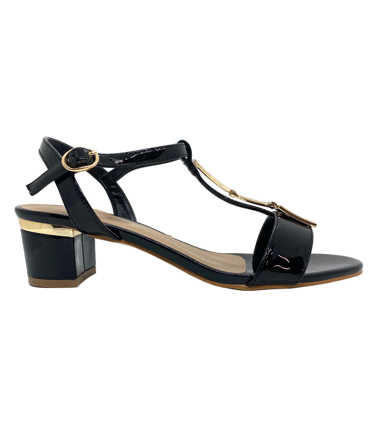 Lunar Ladies Blaze Patent Low Heel Sandal